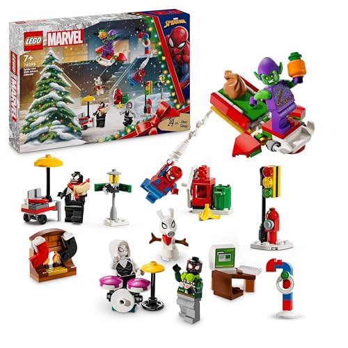 Lego Marvel Calendario Dell’Avvento 2024 Spider-Man, Giocattolo Con Minifigure Dei Supereroi E Modellini Da Costruire, Gioco Di Ruolo Per Bambini E Ba