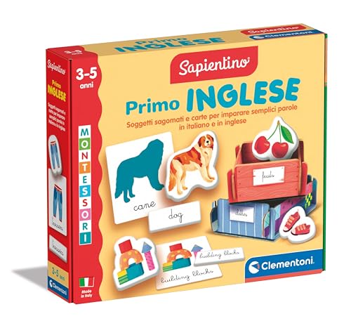 Clementoni- Sapientino Primo Montessori 3 Anni, Gioco Educativo Per Imparare, Flashcards Inglese Bambini, Sviluppa Il Linguaggio, Apprendimento Made I