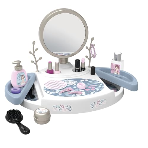 Smoby - My Beauty Studio Con Specchio (40 X 30,6 X 29,3 Cm) - Trucco Per Bambini Dai 3 Anni In Su, Con 15 Accessori Per Capelli, Unghie E Trucco (Cosm