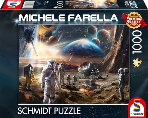 Schmidt Spiele Michele Farella 58537-Puzzle Da 1000 Pezzi, Mondi Infiniti, Missioni Spaziali, Multicolore, 58537