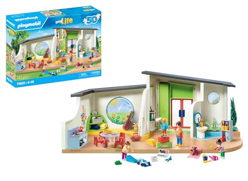 Playmobil Mylife 71601 Asilo 'Arcobaleno', Ampio Set Di Asilo Con Numerosi Accessori E Un Campanello Funzionante, Giocattolo Per Bambini Dai 4 Anni In