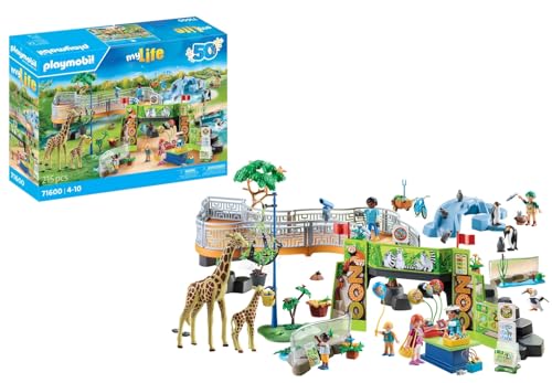 Playmobil Mylife 71600 Grande Zoo, Ampio Set Di Zoo Con 16 Animali Autoctoni Ed Esotici E Vari Accessori, Giocattolo Per Bambini Dai 4 Anni In Su