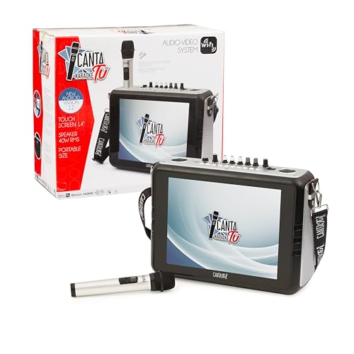 Canta Tu Karaoke Portatile 2024 - Karaoke Portatile Senza Fili Con Microfono Wireless,Tracolla, Ampio Display Touch, Connessione Wi-Fi, Effetti Vocali