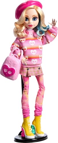 Monster High Mercoledì, Bambola E Accessori, Enid Sinclair Da Collezione In Abito Rosa Con Cappello, Zaino E Piedistallo Per Bambola, Hxj05