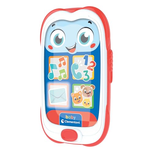 Clementoni Baby Smartphone Rosso - Primo Telefono Giocattolo Per Bambini 6 Mesi, Gioco Cellulare, Musicale, Regalo Elettronico Interattivo Parlante, L