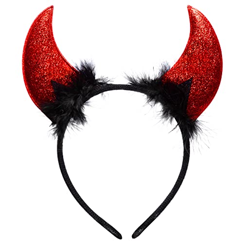 Spooktacular Creations Halloween Corna Da Diavolo Fascia Per Capelli Corna Da Demone Copricapo Corna Da Diavolo Rosso Costume Da Diavolo Rosso Accesso