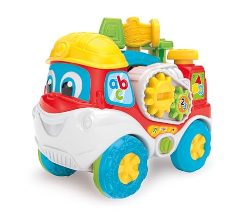 Clementoni- Baby Alvaro Aggiusto E Imparo-Camion Attrezzi, Gioco Bambini 10 Mesi Meccaniche, Centro Attività Educativo Elettronico Parlante, Insegna N