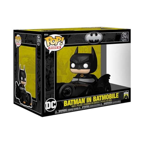 Funko Pop! Rides Deluxe: Bm 85Th - Batman With Batmobi - Batman 1989 - Figura In Vinile Da Collezione - Idea Regalo - Merchandising Ufficiale - Giocat
