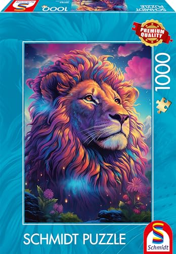 Schmidt Spiele 59783-Puzzle Da 1000 Pezzi, Motivo: Leone Nel Vento Dei Colori, Multicolore, 59783