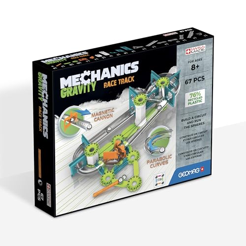 Geomag - Mechanics Gravity- Race Track 67 Pezzi - Costruzioni Magnetiche Per Bambini Dall'8 Anni - Prodotto In Svizzera - Circuito Magnetico A Catena