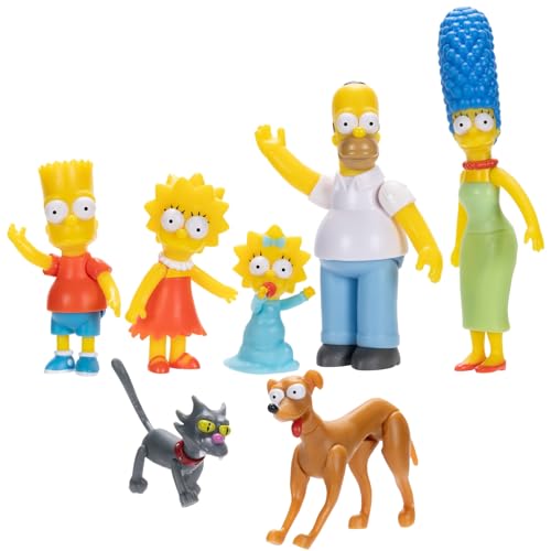 The Simpsons – Multipack Di Action Figure Da 6 Cm. Contiene Tutta La Famiglia Simpson: Homer, Marge, Bart, Lisa, Maggie, Piccolo Aiutante Di Babbo Nat