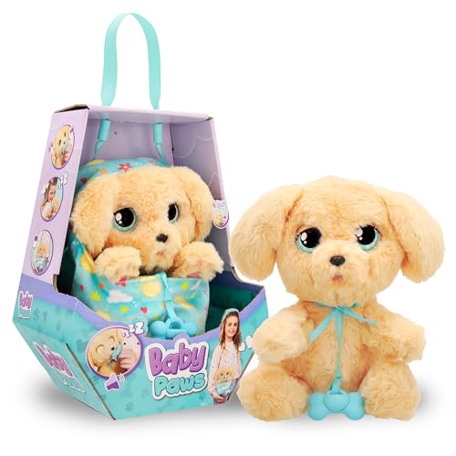 Baby Paws Labrador, Cucciolo Di Peluche Interattivo Con Suoni Che Apre E Chiude Gli Occhi E Include Una Borsa-Copertina, Giocattolo Regalo Per Bambini