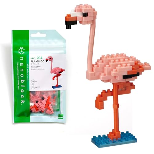 Bandai - Nanoblock - Fenicottero Rosa - Mini Personaggio A Mattoncini - Gioco Di Costruzione - Kit Di Costruzione Di Animali Fenicottero In Stile Pixe
