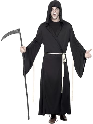 Smiffys Costume La Morte, Nera, Comprende Veste Con Cappuccio E Cinta Di Corda