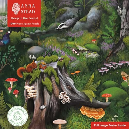 Adult Sustainable Jigsaw Puzzle Anna Stead - Deep In The Forest: 1000-Pieces. Ethical, Sustainable, Earth-Friendly