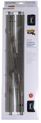 Bachmann Trains Snap-Fit E-Z Track # 6 Remote Crossover Turnout – Left Ho Scale