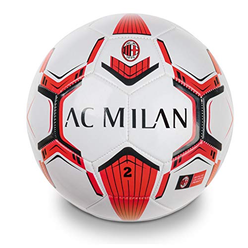Mondo Toys - Pallone Da Calcio Cucito A.C. Milan Pro - Size 2 - 150 G - Colore Rosso/Nero - 13716