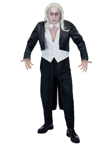 Smiffys Spettacolo Rocky Horror Riff Raff Costume, Giacca, Gilet E Papillon