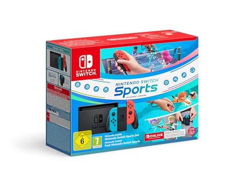 Nintendo Switch (Neon Red/Neon Blue) Switch Sports Pre Installed Switch Online 12 Month Subscription Redemption Code