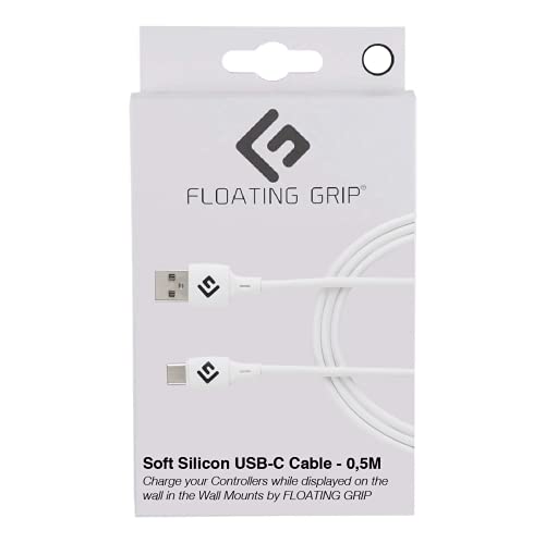 Usb-C Cable Covered In White Soft Silicon By Floating Grip (0,5M) (Electronic Games)