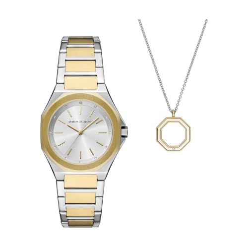 Armani Exchange Orologio Analogico Al Quarzo Donna Con Cinturino In Acciaio Inossidabile Ax7161Set