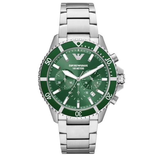 Emporio Armani Orologio Uomo, Movimento Al Quarzo, Cassa In Acciaio Inossidabile 43 Mm Con Bracciale In Acciaio Inossidabile, Ar11500