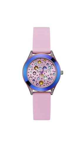 Guess Orologio Da Donna 34Mm - Cinturino Rosa Quadrante Rosa Cassa Iridescente, Rosa, Moderno