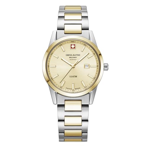 Swiss Alpine Military Orologio Da Donna Analogico Al Quarzo 77767.1 Acciaio Inossidabile, Bic-Gold/Bic-Gold/Champ - 1141Sam