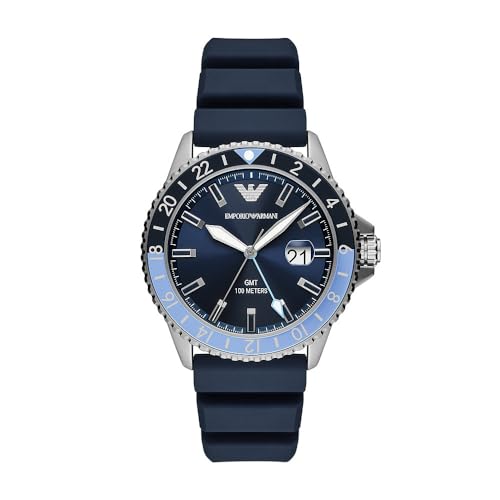 Emporio Armani Orologio A Doppio Fuso Orario Gmt Da Uomo In Acciaio, Ar11592