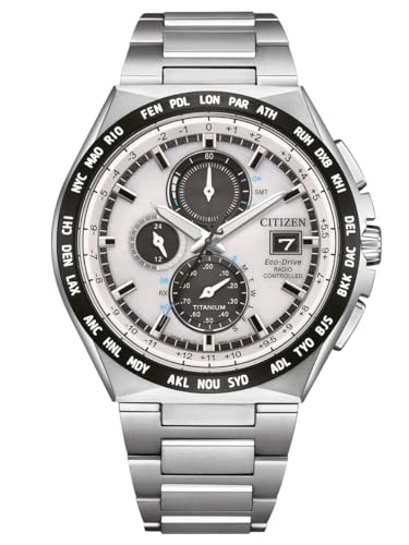 Citizen Titan At8238-84A - Orologio Da Uomo Eco-Drive A Energia Solare, Con Cinturino In Titanio