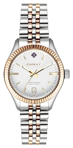 Gant Sussex (34 Mm) Quadrante Bianco/Acciaio Inossidabile Pvd Bicolore G136009