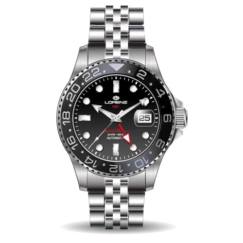 Lorenz Special Edition Gmt 030257Bb Orologio Gmt Da Uomo Automatico Con Cinturino In Acciaio Inox