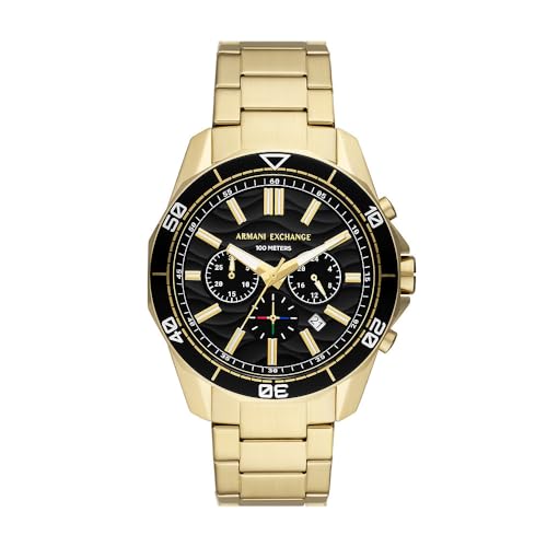 Armani Exchange Cronografo Da Uomo In Acciaio Color Oro, Ax1958