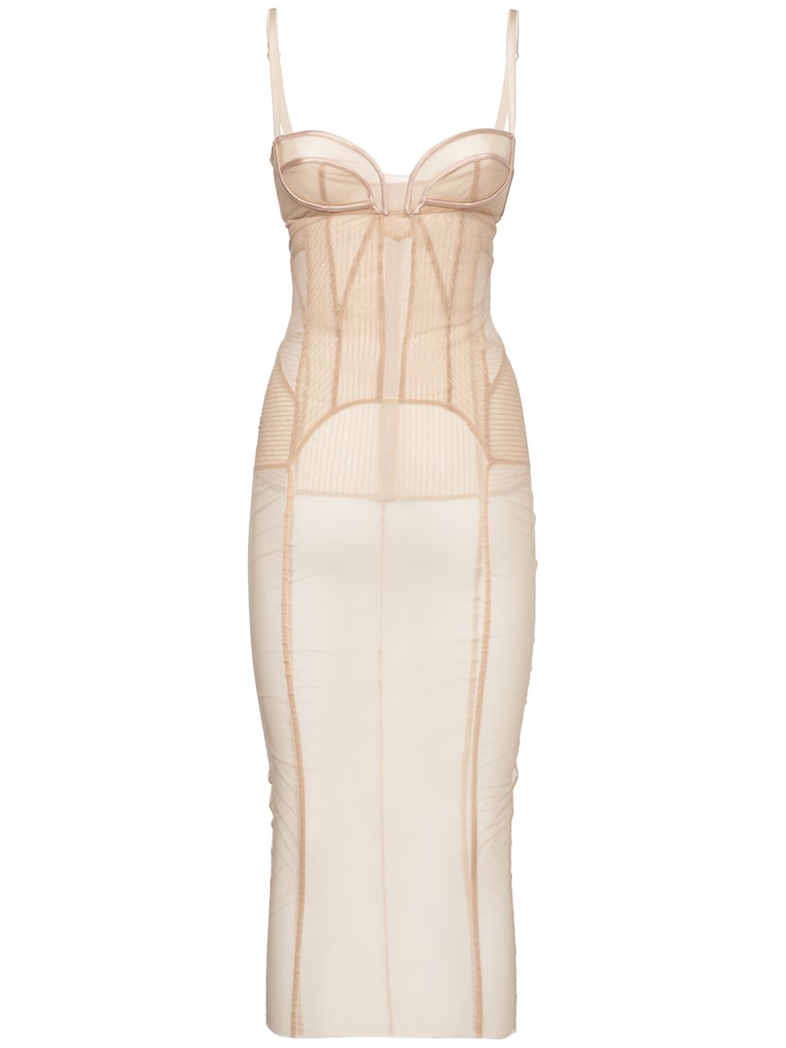 Stretch Tulle Midi Dress