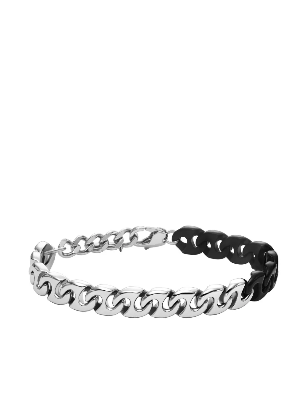 Diesel logo-plaque bracelet - Argento