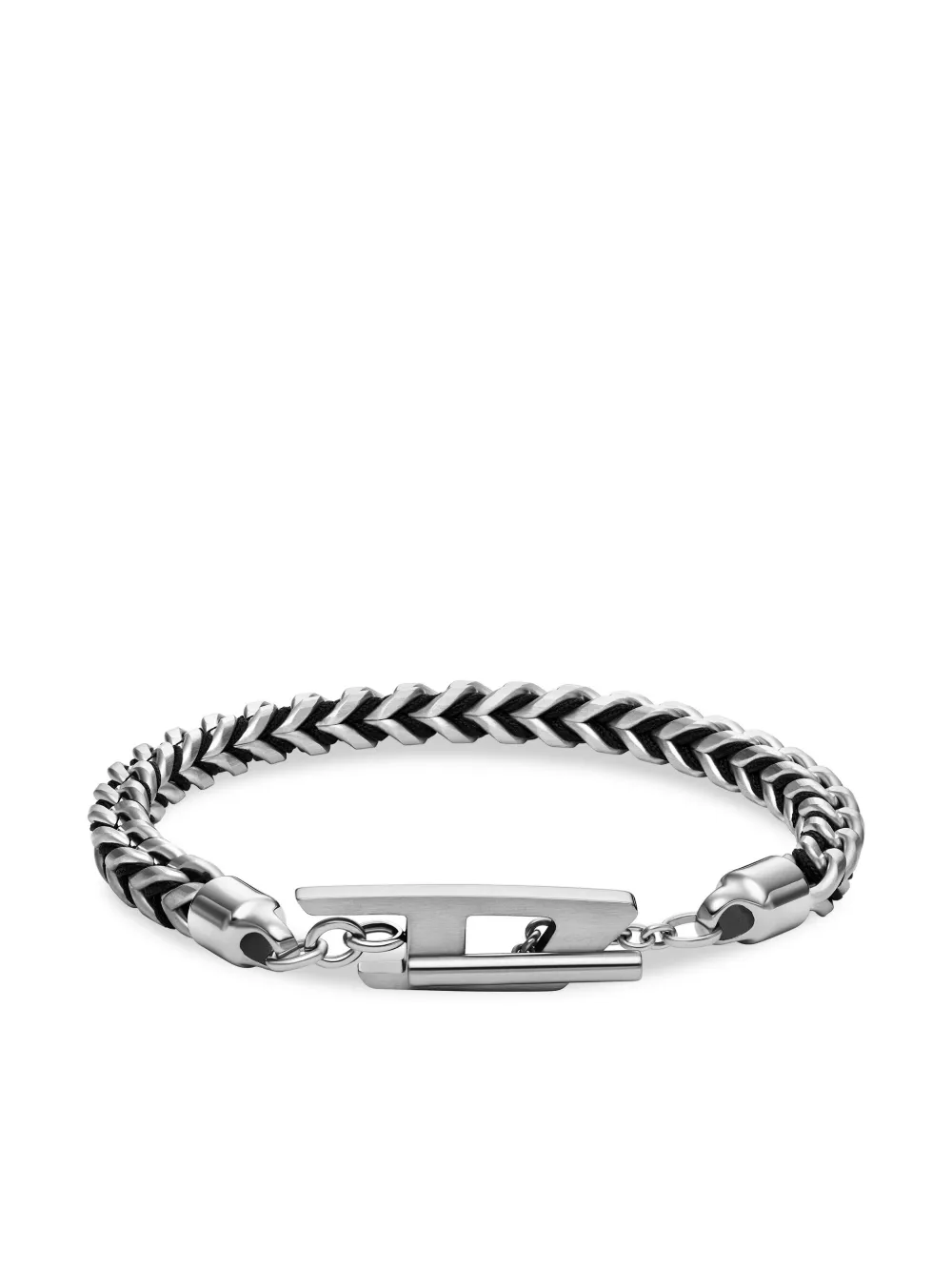 Diesel logo-plaque bracelet - Argento
