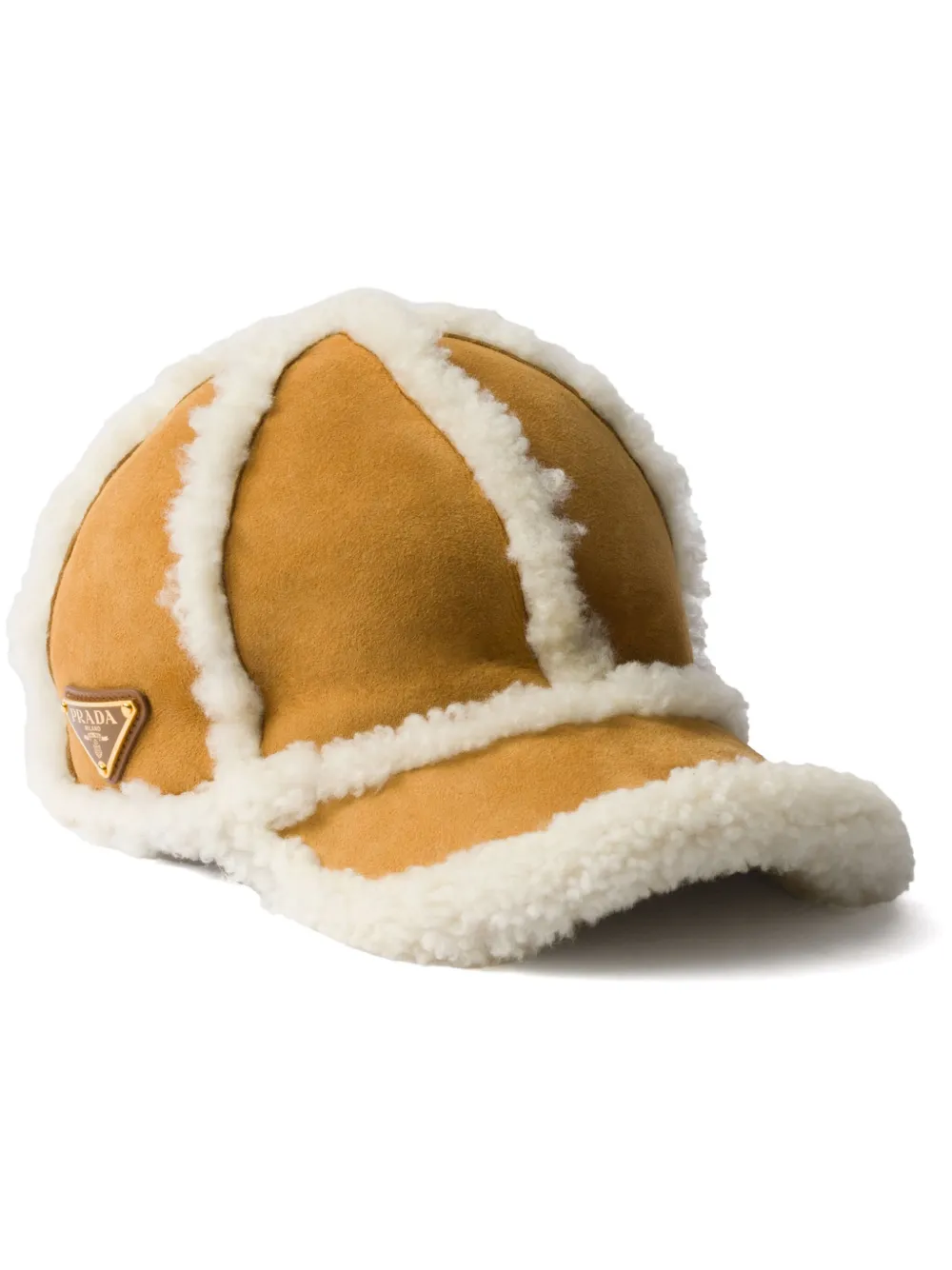 Prada shearling baseball cap - Toni neutri