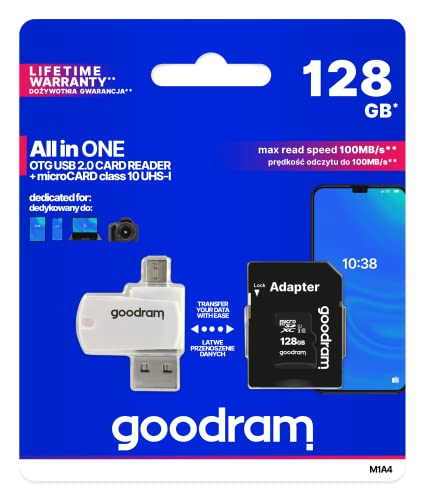Goodram Micro Sd Classe 10 128Gb Adap + Lettore Tarj