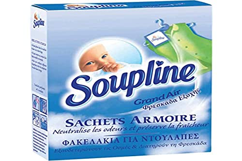 Soupline - Borse Guardaroba - Fresh Air Scent - Profumo Da Bucato Per 6 Settimane - Neutralizza Gli Odori (Confezione Da 1 Con 3 Sacchetti)