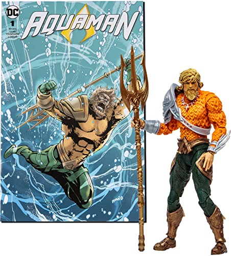 Mcfarlane - Figura D'Azione Dc Direct Figura Con Fumetto Aquaman, Aquaman Multicolore Tm15911