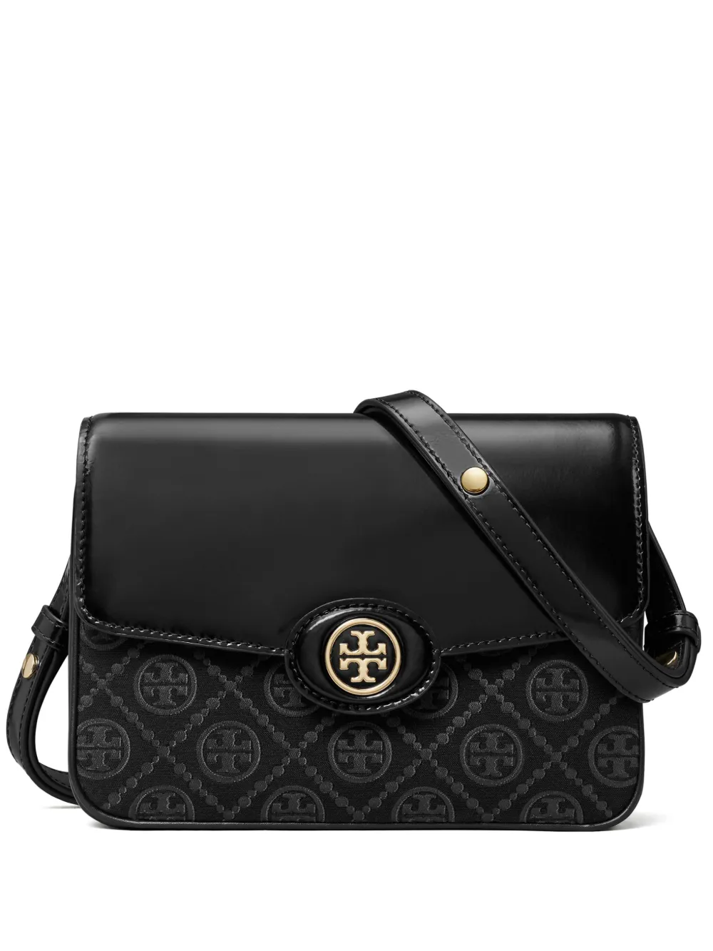 Tory Burch Robinson T Monogram shoulder bag - Nero