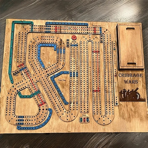 cribbage wars gioco da tavolo 2024 nuovo set di cribbage in legno con colpi di scena divertenti, distorsioni temporali trappole gioco tradizionale per
