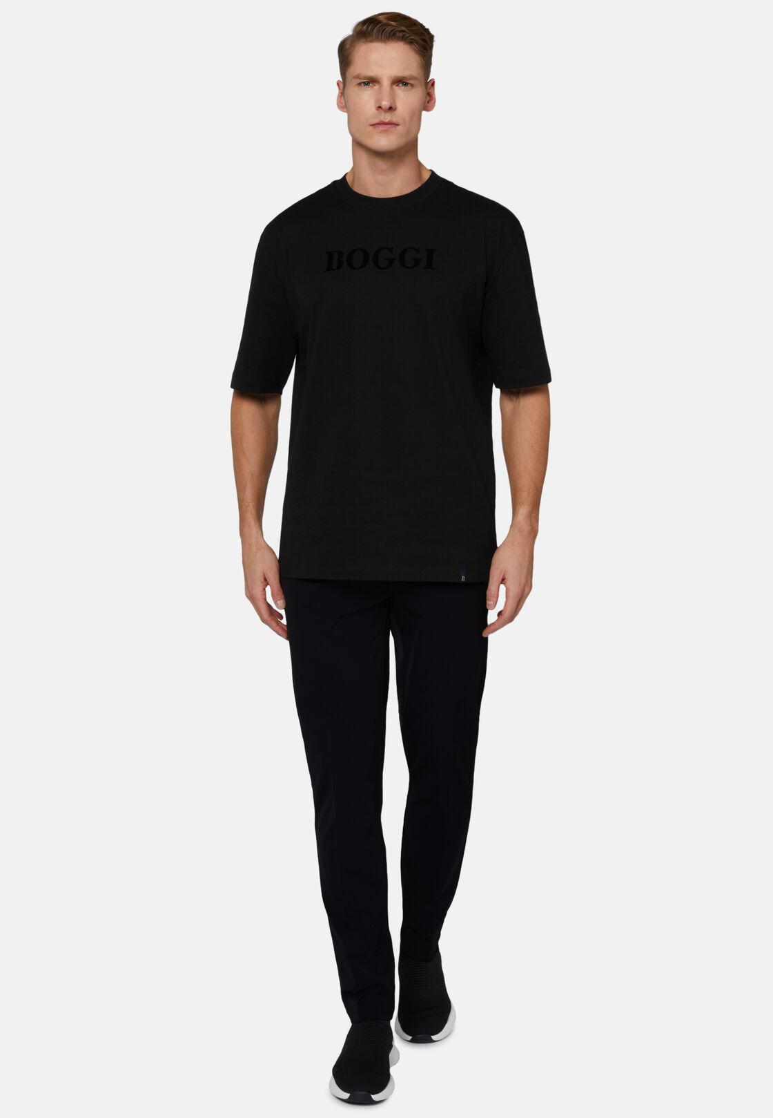 Boggi, T-shirt In Jersey Di Cotone, Uomo, Nero, Taglia: XXL