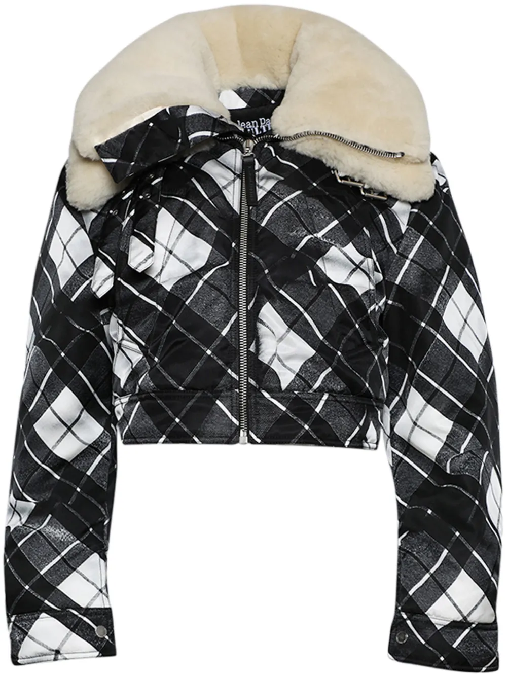 Jean Paul Gaultier layered shearling-collar jacket - Nero