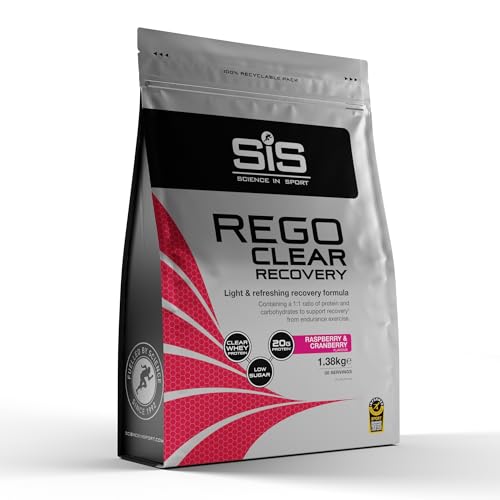 Science In Sport Rego Polvere Clear Isolate 1,38Kg Lampone E Mirtillo Rosso - Polvere Per Bevande Di Recupero Con Carboidrati, Proteine E Vitamine, Su