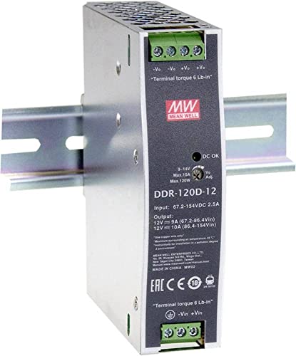 Mean Well Ddr-120B-48 - Convertitore Dc/Dc Din (Din Rail) 48 V/Dc 2,5 A, 120 W, Numero Di Uscite: 1 X In