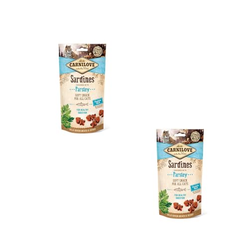Carnilove Gatto Snack Morbido Sardine Con Prezzemolo | Confezione Doppia | 2 X 50 G | Delizioso Snack Morbido Con Sardine | Adatto A Tutti I Gatti | C
