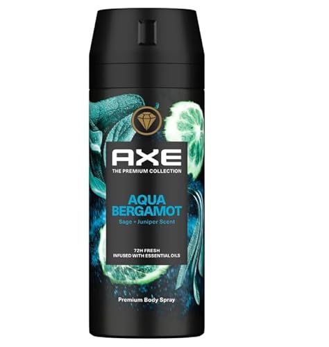 Axe Aqua Bergamot Deodorante Spray Per Uomo, Collezione Prestige Perfume, 72 Ore, 150 Ml