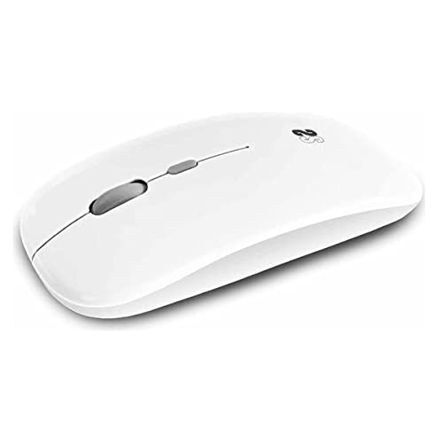Subblim Ratón Óptico Inalámbrico 2.4G Y Bluetooth Dual Flat Mouse Recargable Blanco