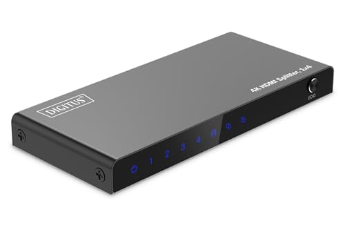 Digitus Ds-55337 Splitter Hdmi 1X4 - Ingresso: 1 Porta/Uscita: 4 Porte - Uhd 4K/60 Hz Hdtv: 3840 X 2160P - Hdcp 2.2 - Hdr, Deep Colour, Edid Switch, D